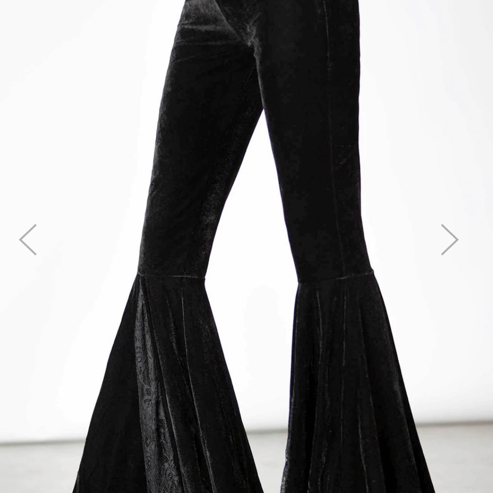 Kill star Marisole Velvet Lace Insert Bell Bottoms-  goth witchy whimsigoth